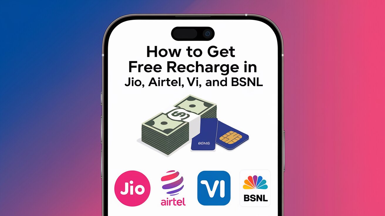 How to Get Free Recharge in Jio, Airtel, Vi, and BSNL